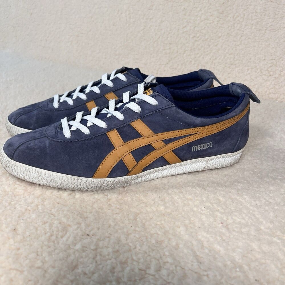 Rare Asics Onitsuka Tiger MEXICO Delegation 66 Blue/Gold Sz 12.5